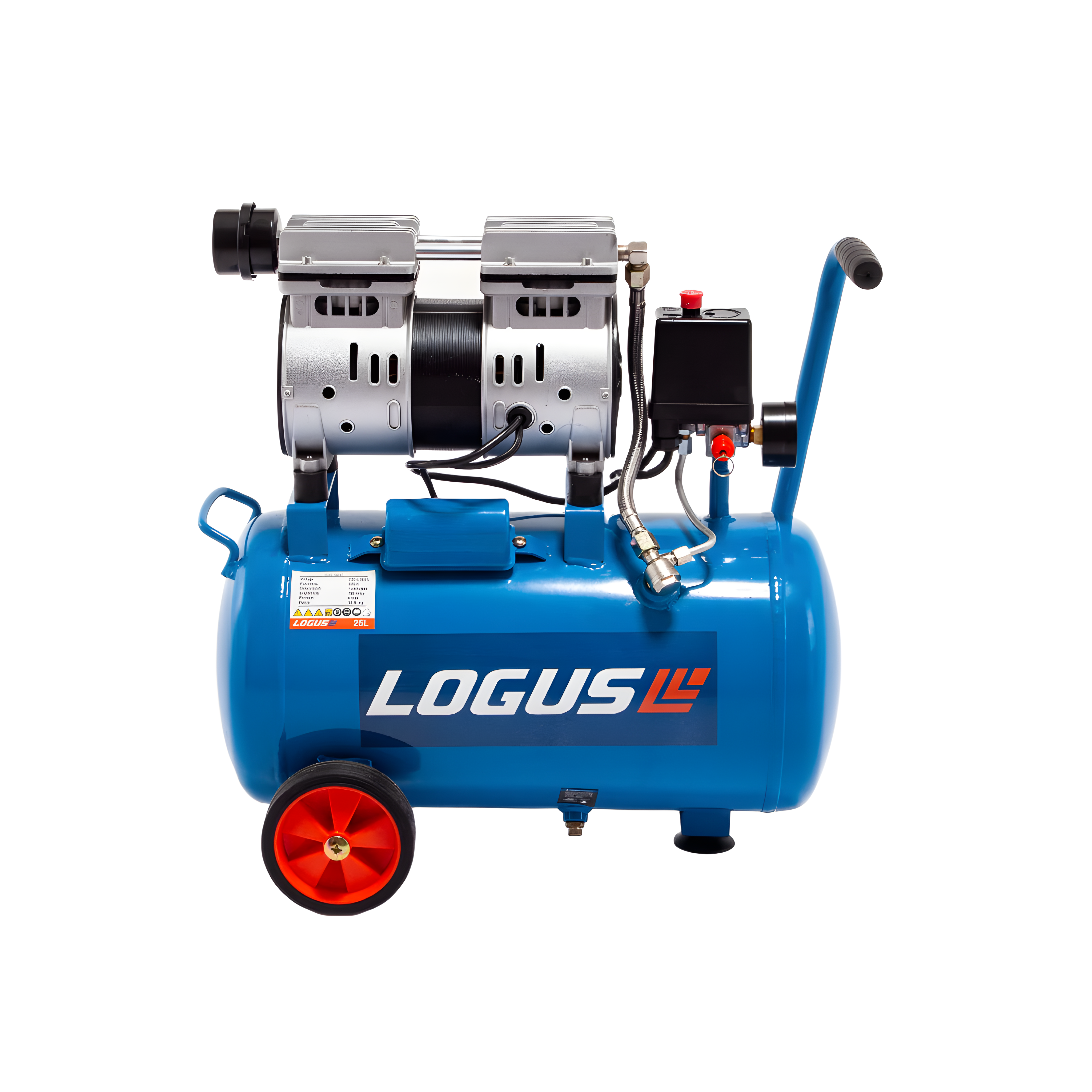 Kit Compresor De Aire 25lt 550w Sin Aceite Silencioso